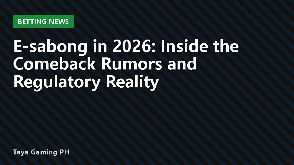 E-sabong in 2026: Inside the Comeback Rumors and Regulatory Reality